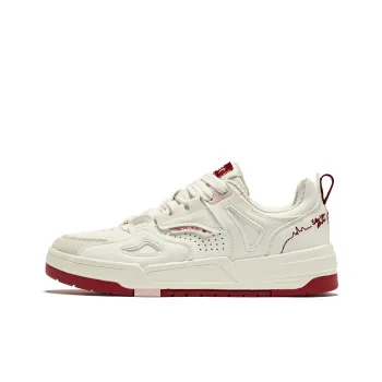 QIAODAN Inheritance 1.0 Skateboard Shoes Women's Low Top Ivory/Iron Red