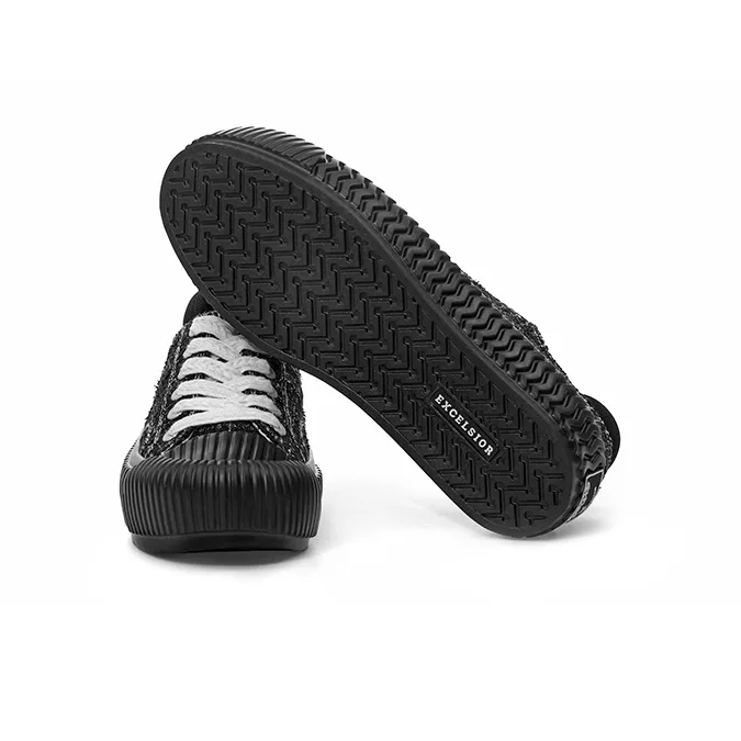 Excelsior Canvas Shoes Unisex Low Top Black/White-3