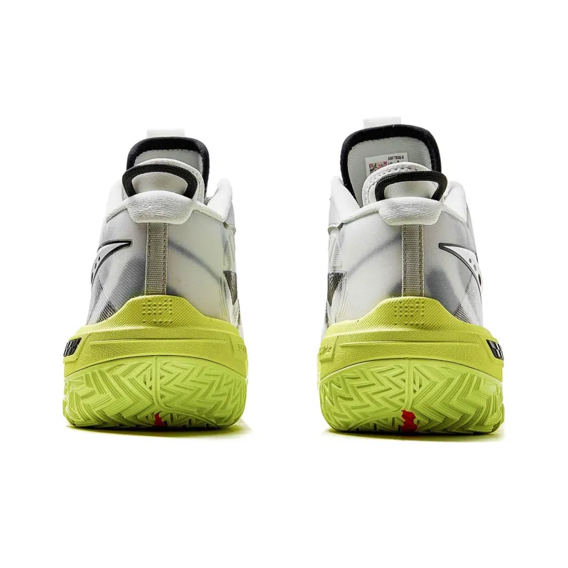 LiNing Jie Ao Silent Cushioned Slip Resistant Abrasion Resistant Mid Top Basketball Shoes Men's Light Lime-5