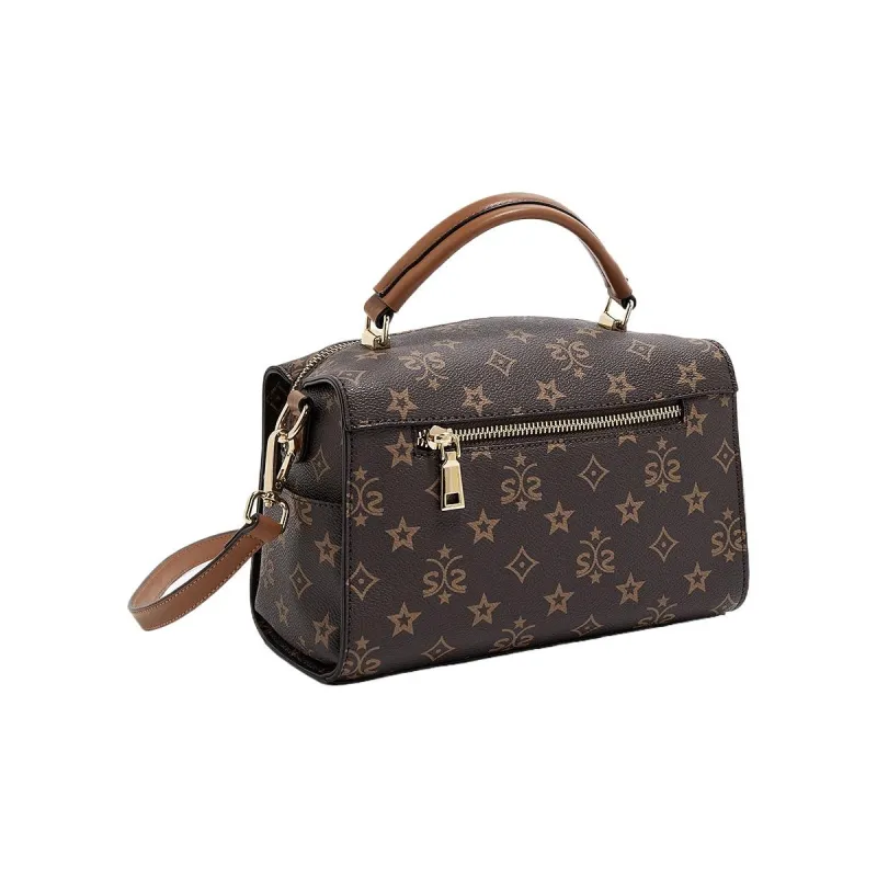 Safiya Synthetic Leather Crossbody Handbag Medium Size Women's Coffee-2