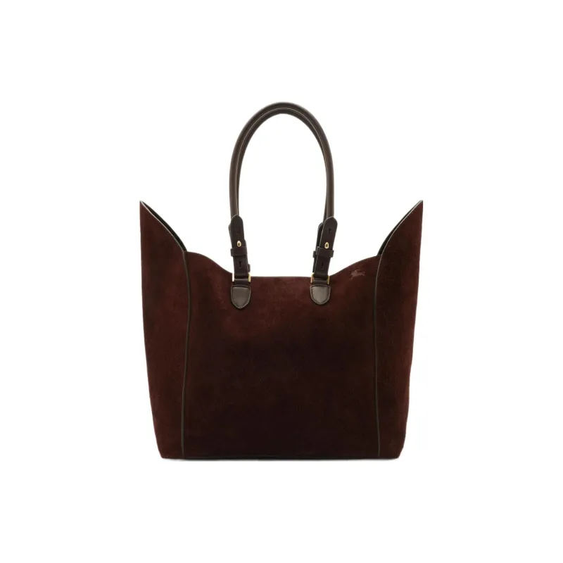 Burberry Calfskin Suede Tote Bag Shopping Bag Handbag Medium Size Women's Cocoa Brown-2