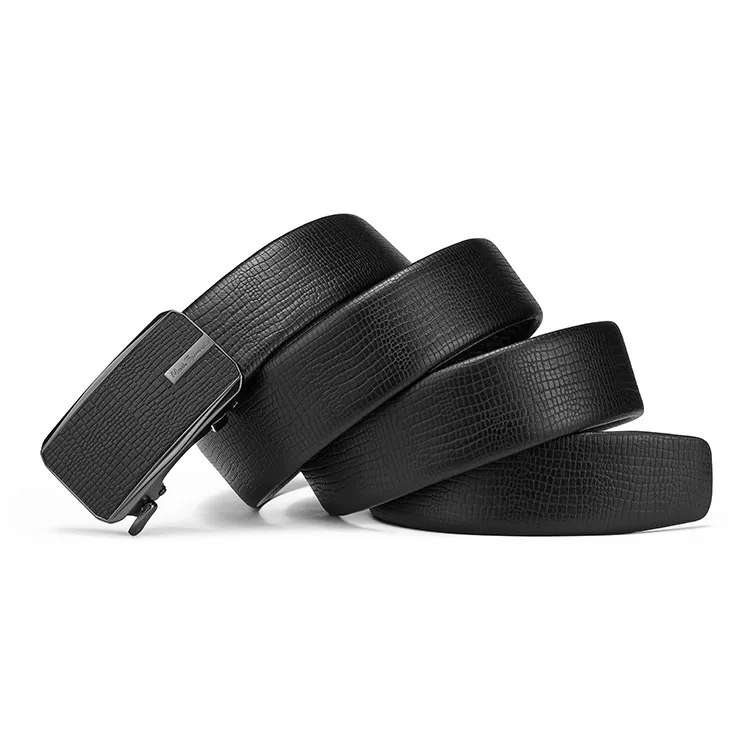 FAIRWHALE Grainy Feel Automatic Buckle Advanced Business Leather Belts Men's-1