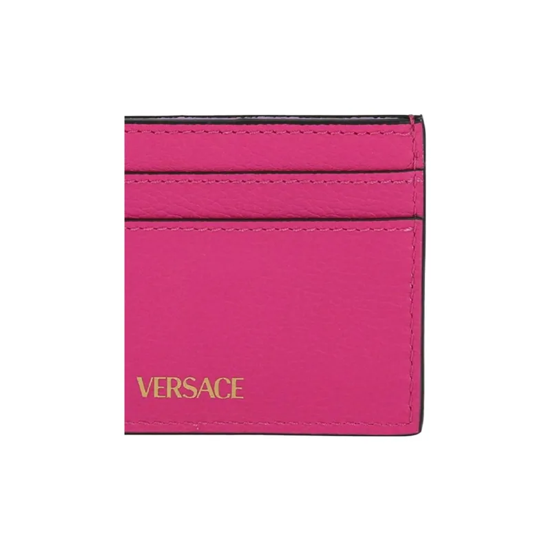 VERSACE La Medusa Cow Leather Card Holder Women's Fuchsia-3