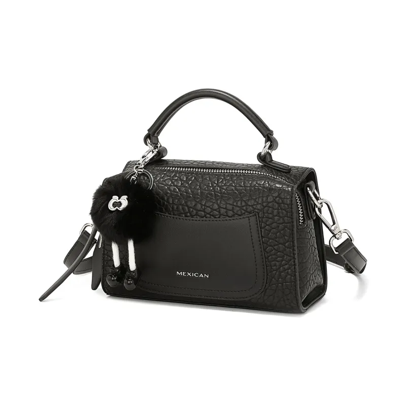 MEXICAN Polyurethane Handbag, Crossbody Bag Regular Women's Black/Ecru/Brown-1