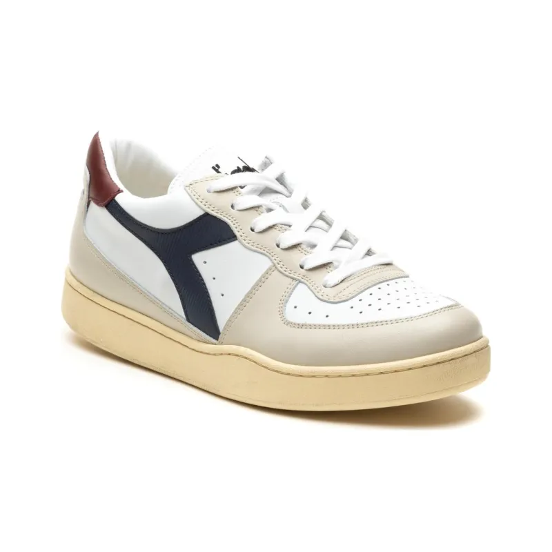 Diadora Heritage Wear-Resistant Low-Top Skateboard Shoes Men's Gray White Blue-1