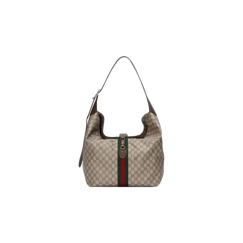 GUCCI Jackie 1961 Canvas With Leather Crescent HOBO Canvas Bag, Shoulder Bag Unisex-0