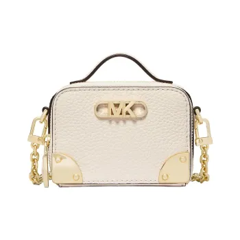 MICHAEL KORS Cow Leather Box Bag, Shoulder Bag, Crossbody Bag Mini Women's Cream White