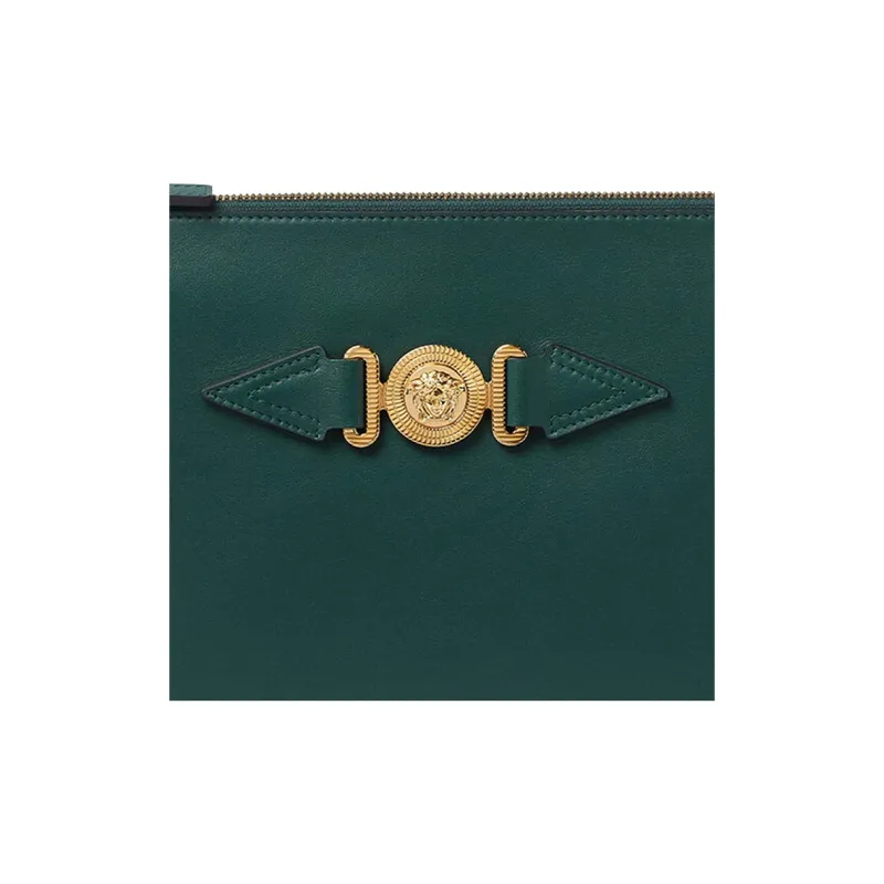 FANSIZHE VERSACE Cow Leather Zip Closure Coin Purse Clutch Men's Green-2