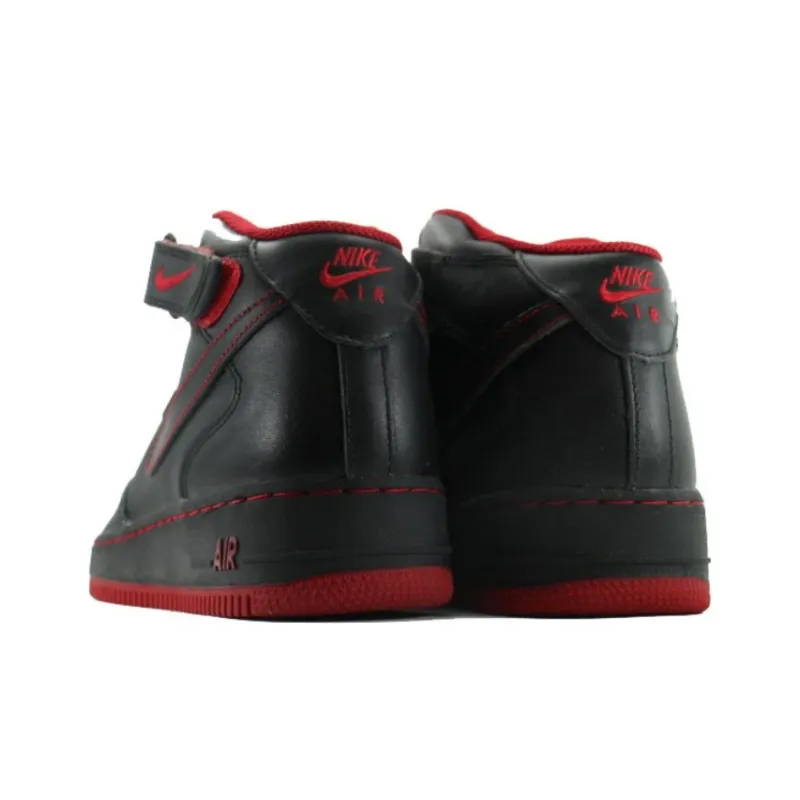 Nike Air Force 1 Water-Resistant Mid-Top Skateboard Shoes Unisex Black Red-3