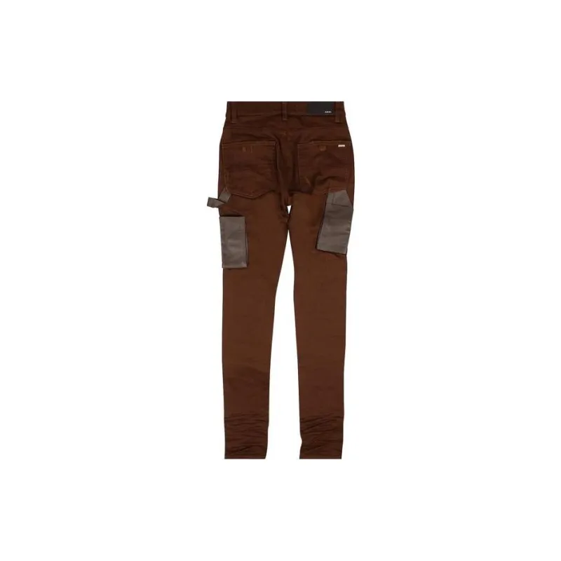 AMIRI Denim Leather Workman Pants-1