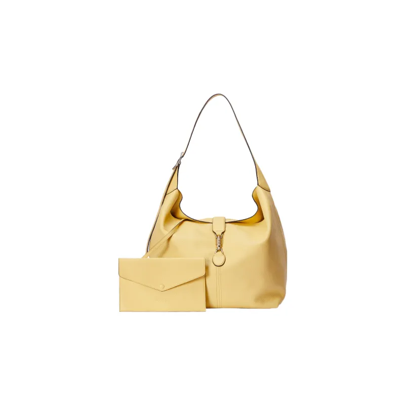 GUCCI Jackie 1961 Leather Half Moon HOBO Shoulder Bag Unisex Yellow-1