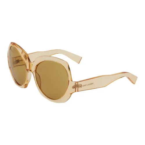 SAINT LAURENT Acetate Irregular Shape Sunglasses Women's Yellow