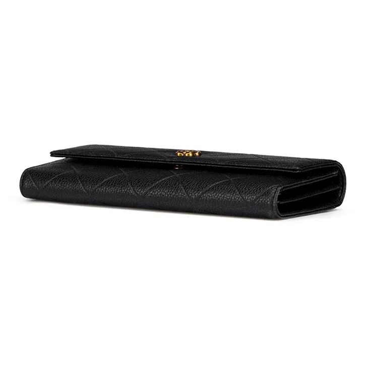 MAKEUP KITTEN Cow Leather Clutch Wallet Handbag Regular Women's Black-3