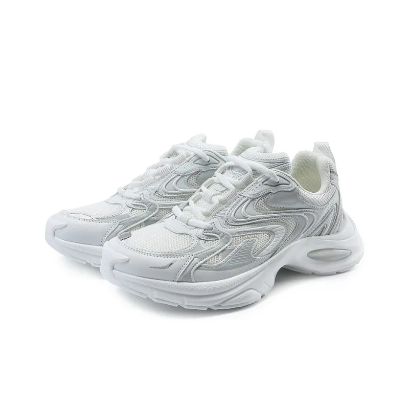 Satchi Cushioning Abrasion Resistant Breathable Low Top Chunky Sneakers 4cm Men's White-2