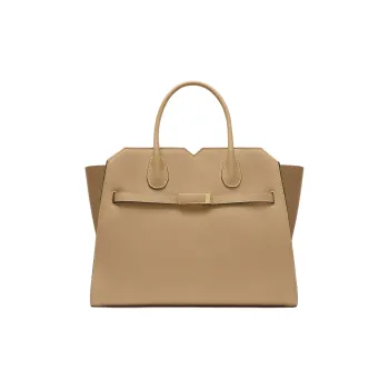 Valextra Calfskin Shoulder Bag Crossbody Bag Handbag Medium Size Women's Cashmere Beige