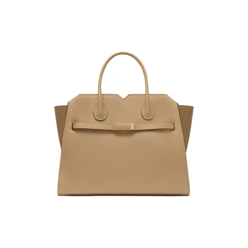 Valextra Calfskin Shoulder Bag Crossbody Bag Handbag Medium Size Women's Cashmere Beige
