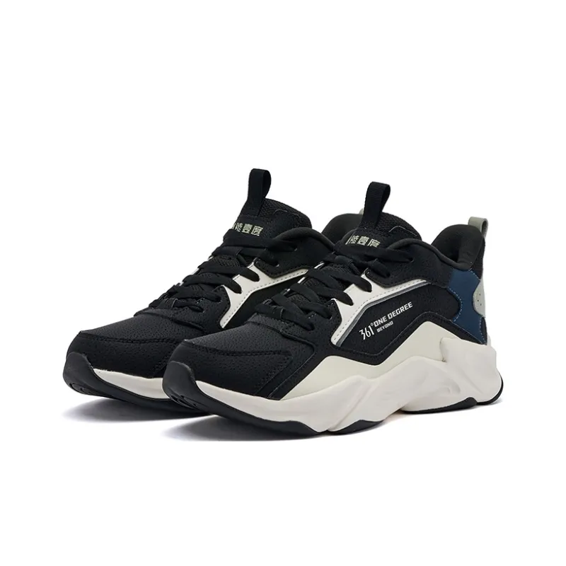 361° Burning Plains Slip-Resistant Low-Top Winter Padded Casual Shoes Men's Black Cyan-2