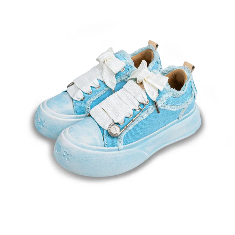 SOAP OPERA Wiping Color Series Low Top Canvas Shoes Unisex Crushed Ice Blue Box-4