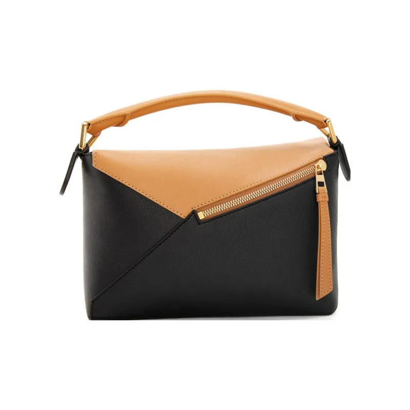 LOEWE Leather Shoulder Bag Crossbody Bag Handbag Regular Women's Black/Brown-3