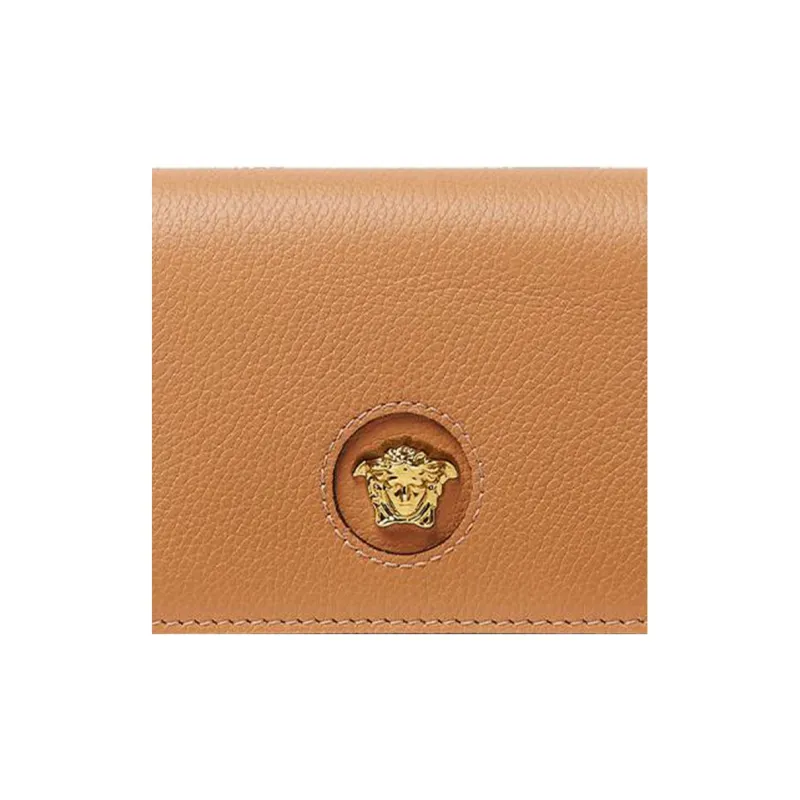 VERSACE La Medusa Leather Wallet Women's Brown-3