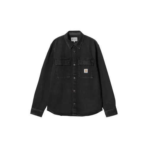 Carhartt WIP FW23 Tannin Series Shirts Men Stone-Washed Black