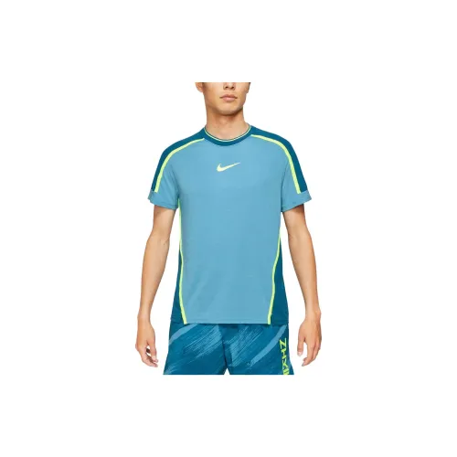 Nike Dri-Fit T-Shirts Men Holland Blue/Courtyard Blue/Neon Yellow