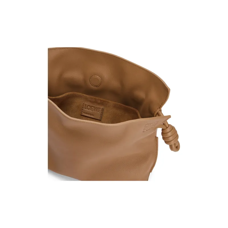 LOEWE Flamenco Cow Leather One Shoulder Crossbody Clutches Mini Women's Brown-4