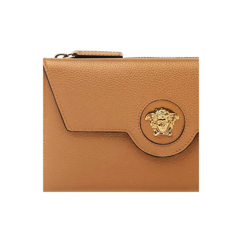 VERSACE La Medusa Sheepskin Wallet Women's Brown-2