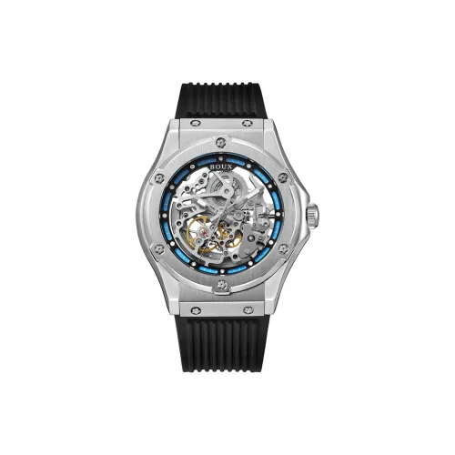 Dulunwe Automatic Mechanical Movement Steel Strap Watch Mens Watches White Dial
