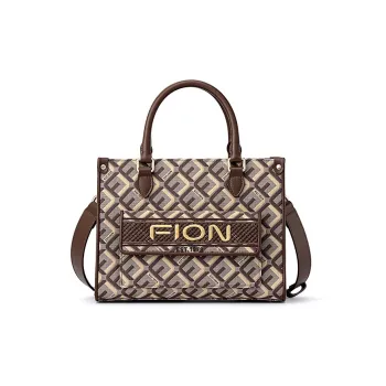 FION Fabric Tote Bag, Shopping Bag, Shoulder Bag, Handbag Medium Size Women's Multicolor