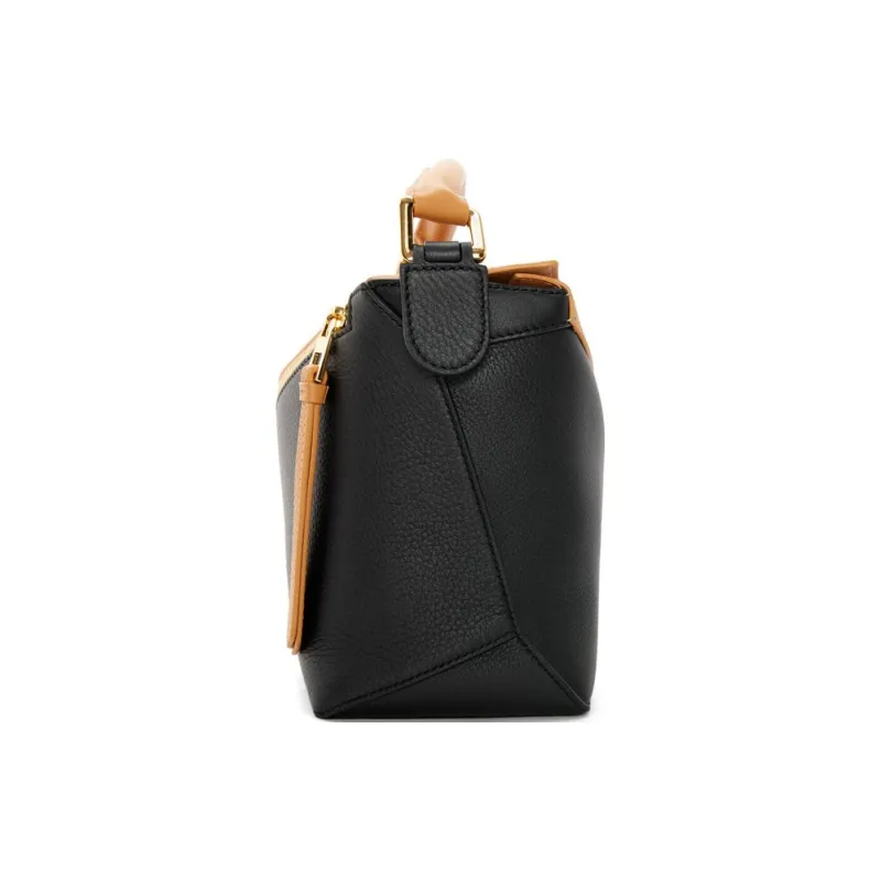 LOEWE Leather Shoulder Bag Crossbody Bag Handbag Regular Women's Black/Brown-2