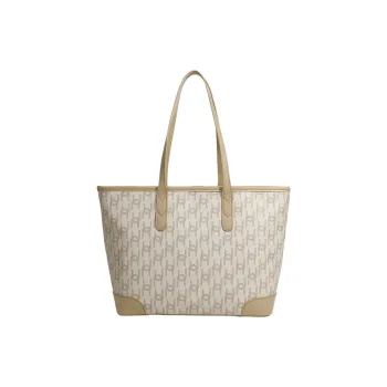 BGAY PU Tote Bag Shopping Bag Handbag Shoulder Bag Women's Khaki/Black