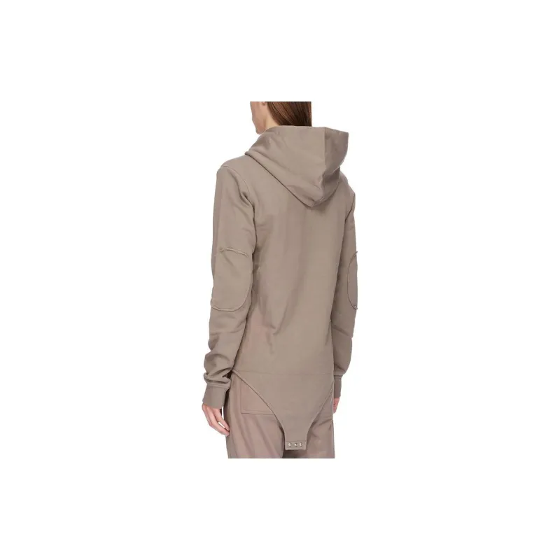 RICK OWENS X Champion Logo Embroidered Drawstring Hooded Bodysuit-1