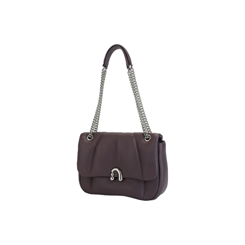 AMAZING SONG Sheepskin Chain Bag, Flower Bun Bag, Shoulder Bag, Crossbody Bag Women's Elegant Black/Taro Purple/Acorn-15