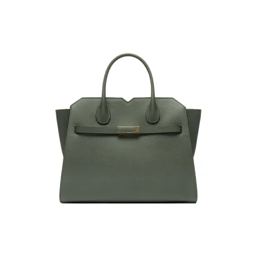 Valextra Calfskin Shoulder Bag Crossbody Bag Handbag Medium Size Women's Musk Green