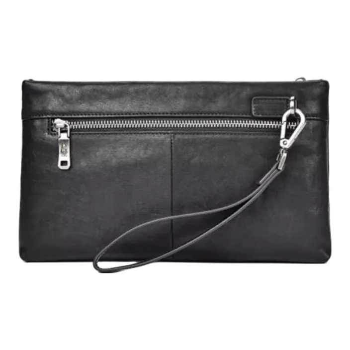 Hush Puppies Cow Leather Clutch, Envelope Bag, Clutch Medium Size Men's Black-4