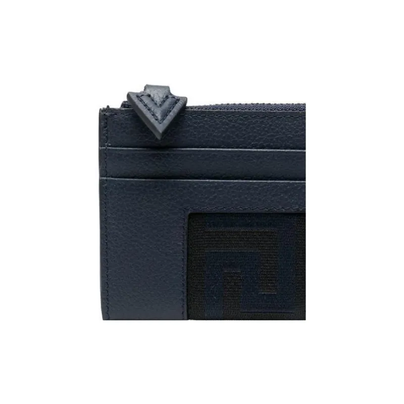 VERSACE Calfskin Wallet Men's Navy-2