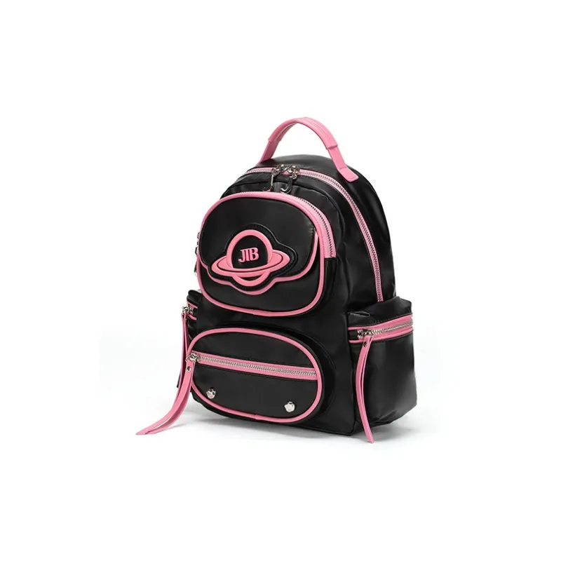 JELLYTOYBOY Fabric+PU Xingji Bag Backpack Medium Size Women's Black/Silver/Pink-8