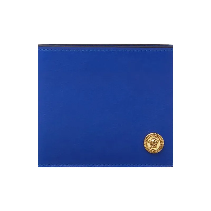 VERSACE Cow Leather Wallet Men's Royal Blue-3