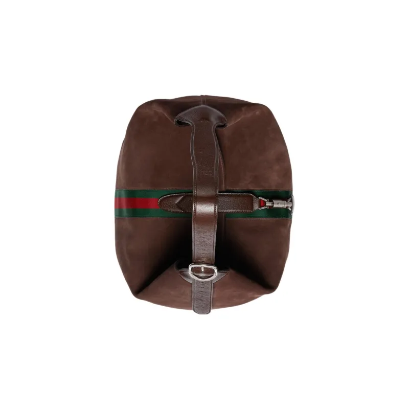 GUCCI Jackie 1961 Suede Leather Half Moon HOBO Shoulder Bag Unisex Brown-6