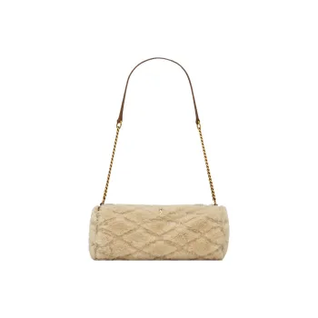 SAINT LAURENT Sade Series Shearling Cylinder Bag Shoulder Bag Handbag Shoulder Bag Women's Natural Beige