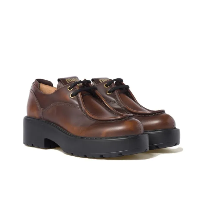 MIU MIU Loafers 5.5cm Women's Brown-2