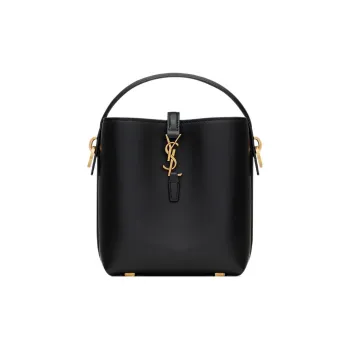 SAINT LAURENT Cow Leather Bucket Bag, Shoulder Bag, Crossbody Bag Mini Women's Black