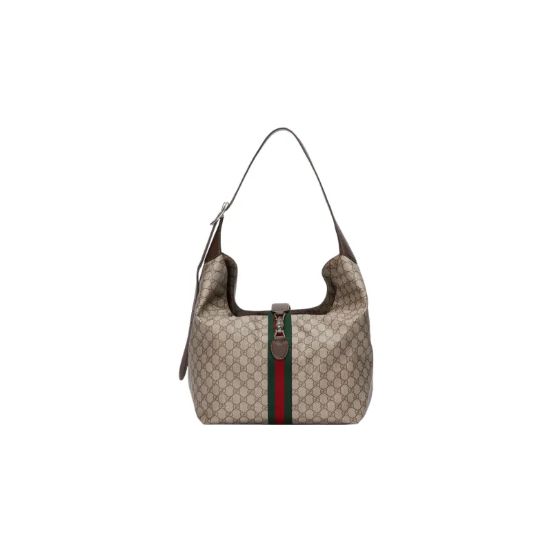 GUCCI Jackie 1961 Canvas With Leather Crescent HOBO Canvas Bag, Shoulder Bag Unisex-0