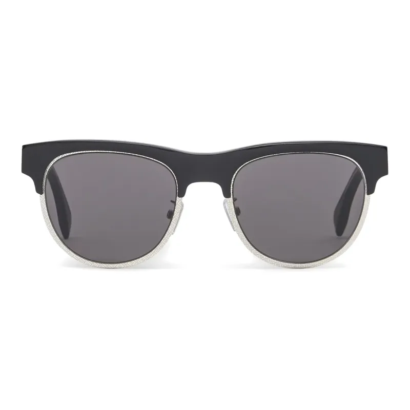FENDI Acetate Metal Irregular Shape Sunglasses Men's Black-1
