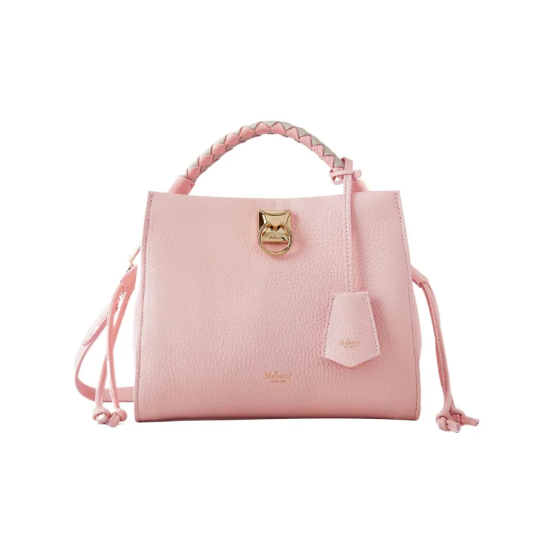 Mulberry Grained Cow Leather Shoulder Bag Crossbody Bag Handbag Women's Pink Rose-0