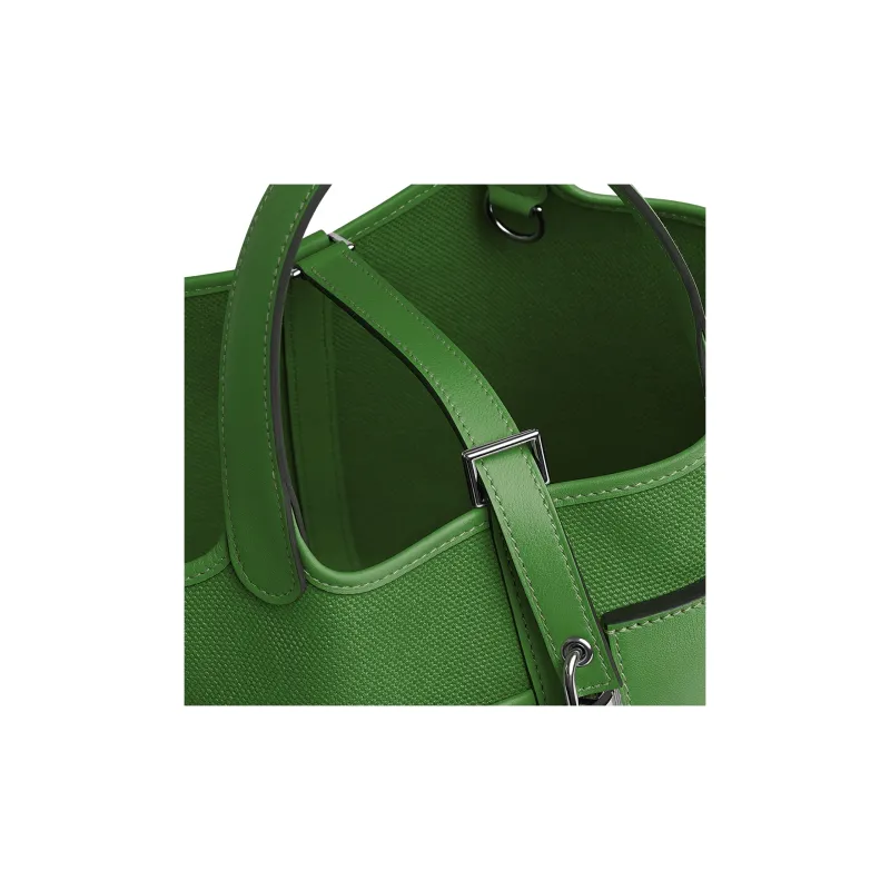 HERMES Picotin Goeland Canvas With Swift Calfskin Basket Bag Handbag Bucket Bag 18 Women's Orchid Green/Orchid Green-3