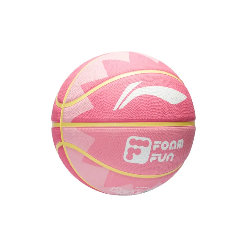 LiNing Rubber Basketball Pink Yellow Size 7 Training Unisex-10