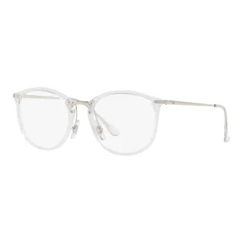 RayBan Plastic Metal Irregular Shape Eyeglass Frames Men's Silver
