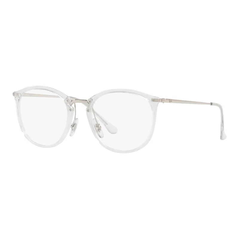 RayBan Plastic Metal Irregular Shape Eyeglass Frames Men's Silver-0